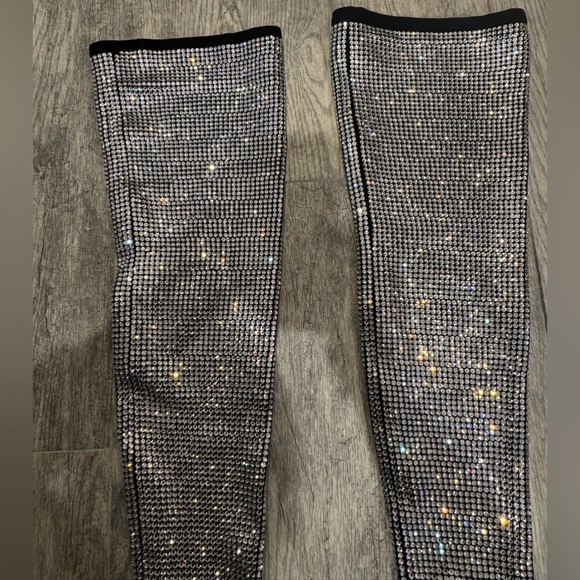 Philipp Plein Crystal rhinestones Over the Knee Boots